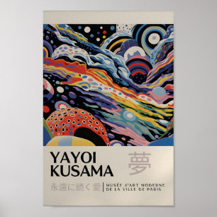 Yayoi Kusama Inspired Abstrakt Art Skriv ut Poster