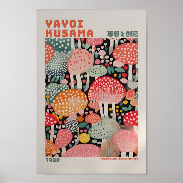 Yayoi Kusama Inspired Abstrakt Art Skriv ut Poster (Framsidan)