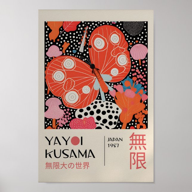 Yayoi Kusama Inspired Abstrakt Art Skriv ut Poster (Framsidan)