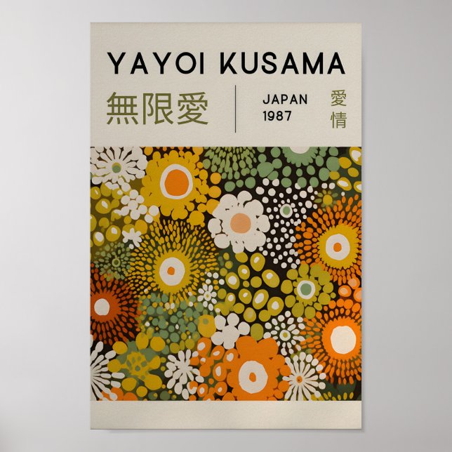 Yayoi Kusama Inspired Abstrakt Art Skriv ut Poster (Framsidan)