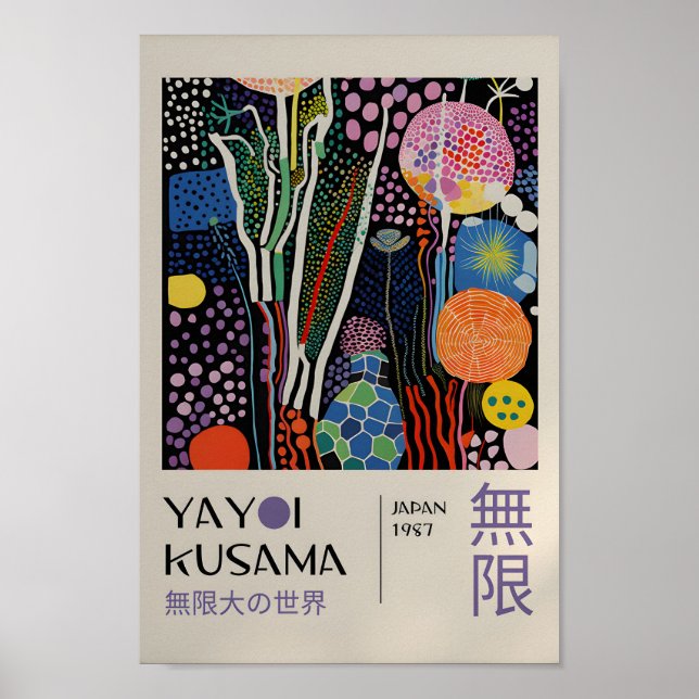 Yayoi Kusama Inspired Abstrakt Art Skriv ut Poster (Framsidan)