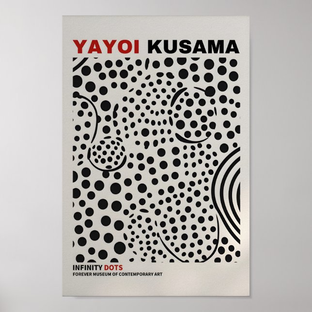 Yayoi Kusama Inspired Abstrakt Art Skriv ut Poster (Framsidan)