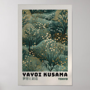 Yayoi Kusama Inspired Abstrakt Art Skriv ut Poster