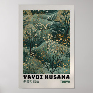 Yayoi Kusama Inspired Abstrakt Art Skriv ut Poster