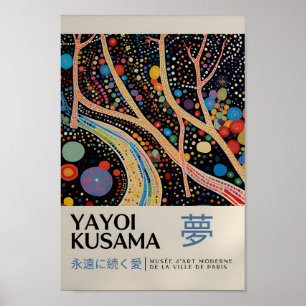 Yayoi Kusama Inspired Abstrakt Art Skriv ut Poster