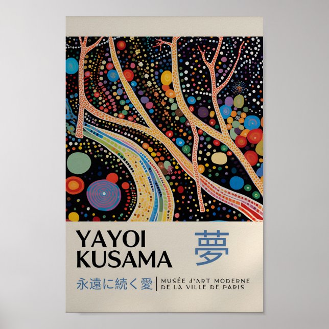 Yayoi Kusama Inspired Abstrakt Art Skriv ut Poster (Framsidan)