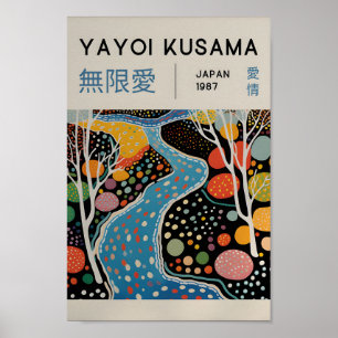 Yayoi Kusama Inspired Abstrakt Art Skriv ut Poster