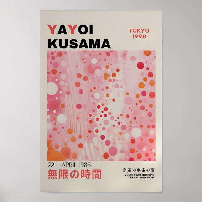 Yayoi Kusama Inspired Abstrakt Art Skriv ut Poster (Framsidan)