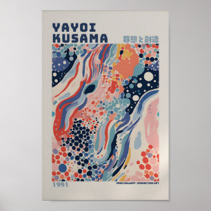 Yayoi Kusama Inspired Abstrakt Art Skriv ut Poster