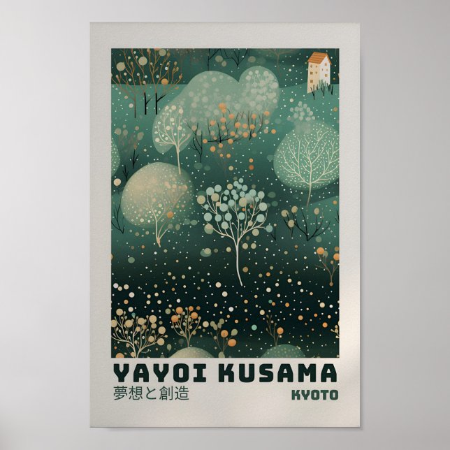 Yayoi Kusama Inspired Abstrakt Art Skriv ut Poster (Framsidan)