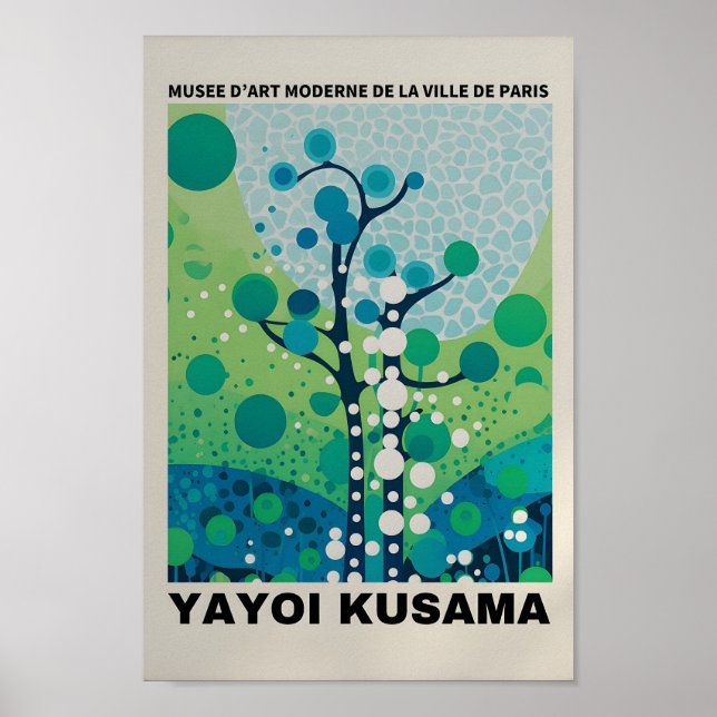 Yayoi Kusama Inspired Abstrakt Art Skriv ut Poster (Framsidan)