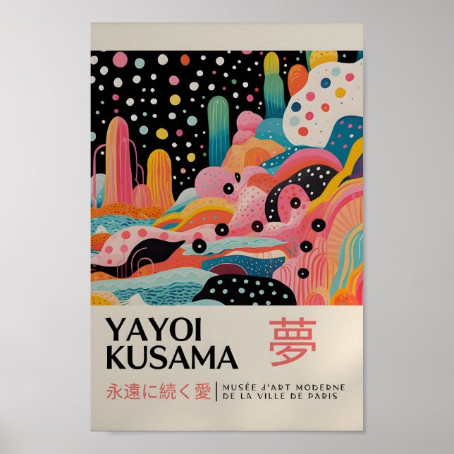 Yayoi Kusama Inspired Abstrakt Art Skriv ut Poster (Framsidan)