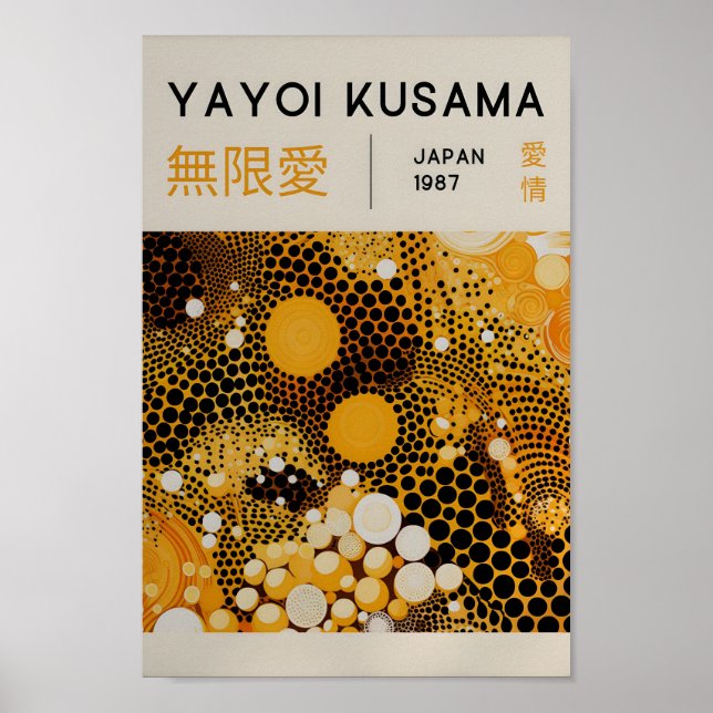 Yayoi Kusama Inspired Abstrakt Art Skriv ut Poster (Framsidan)