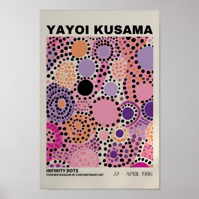 Yayoi Kusama Inspired Abstrakt Art Skriv ut Poster (Framsidan)