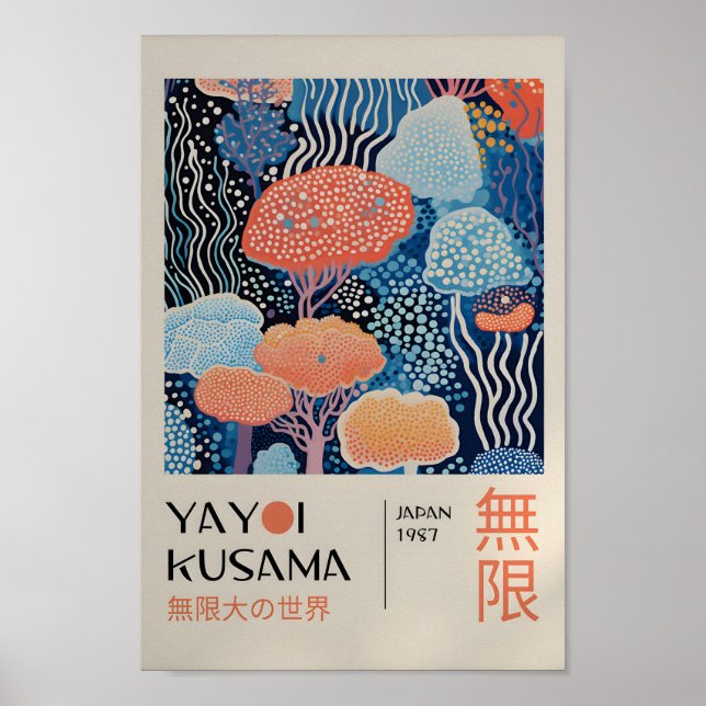 Yayoi Kusama Inspired Abstrakt Art Skriv ut Poster (Framsidan)