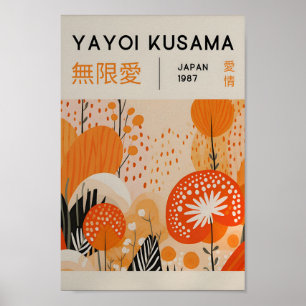 Yayoi Kusama Inspired Abstrakt Art Skriv ut Poster
