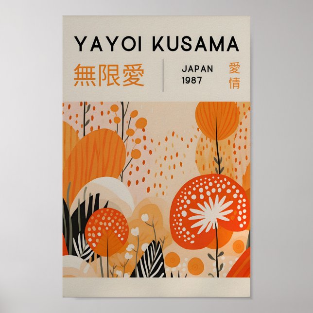 Yayoi Kusama Inspired Abstrakt Art Skriv ut Poster (Framsidan)
