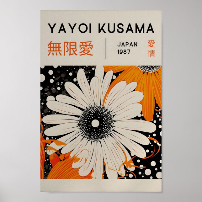 Yayoi Kusama Inspired Abstrakt Art Skriv ut Poster (Framsidan)