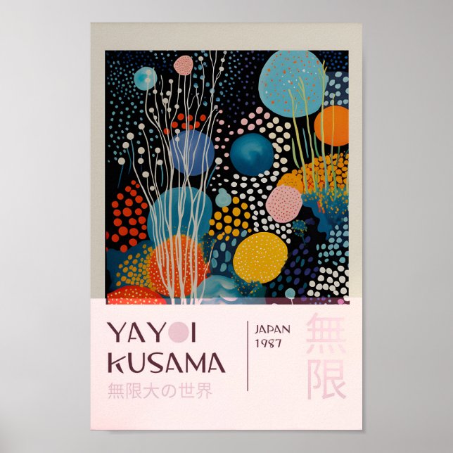 Yayoi Kusama Inspired Abstrakt Art Skriv ut Poster (Framsidan)