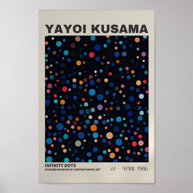 Yayoi Kusama Inspired Abstrakt Art Skriv ut Poster (Framsidan)