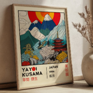 Yayoi Kusama Japan Utsikt Retro Utställning Poster