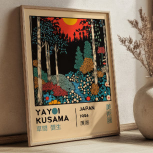 Yayoi Kusama Japansk Landskaps Konstutställning Poster