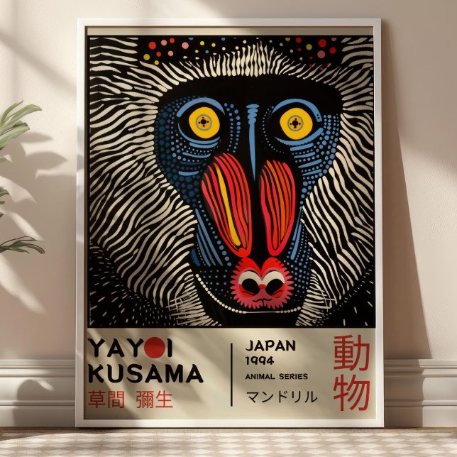 Yayoi Kusama Mandrill Retro Japanese Exhibiton Poster (Skapare uppladdad)