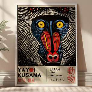 Yayoi Kusama Mandrill Retro Japansk Utställning Poster