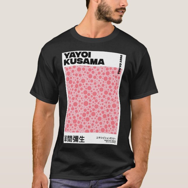 Yayoi Kusama Pink Poster T Shirt (Framsida)