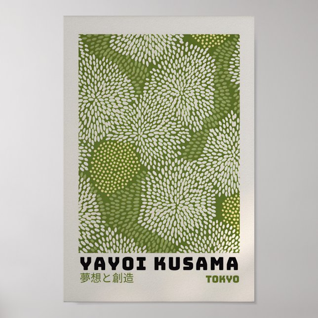 Yayoi Kusama Poster - Abstrakt Yayoi Kusama Skriv  (Framsidan)