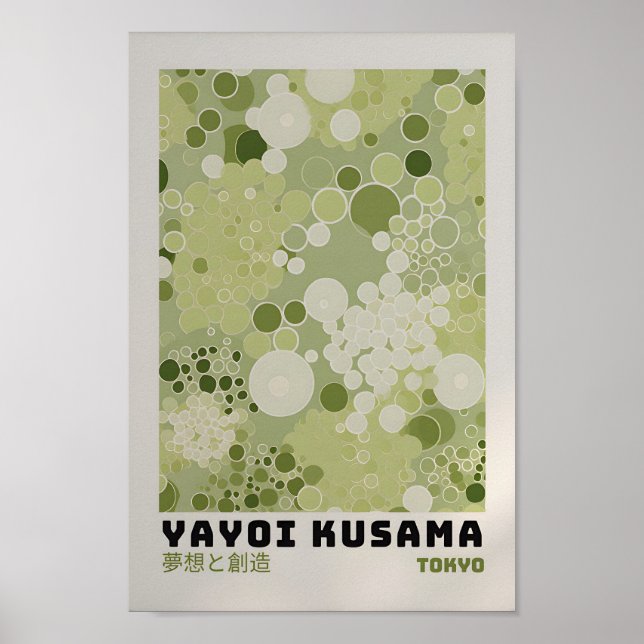 Yayoi Kusama Poster - Abstrakt Yayoi Kusama Skriv  (Framsidan)
