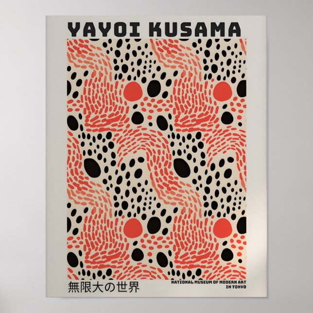 Yayoi Kusama Poster - Abstrakt Yayoi Kusama Skriv  (Framsidan)
