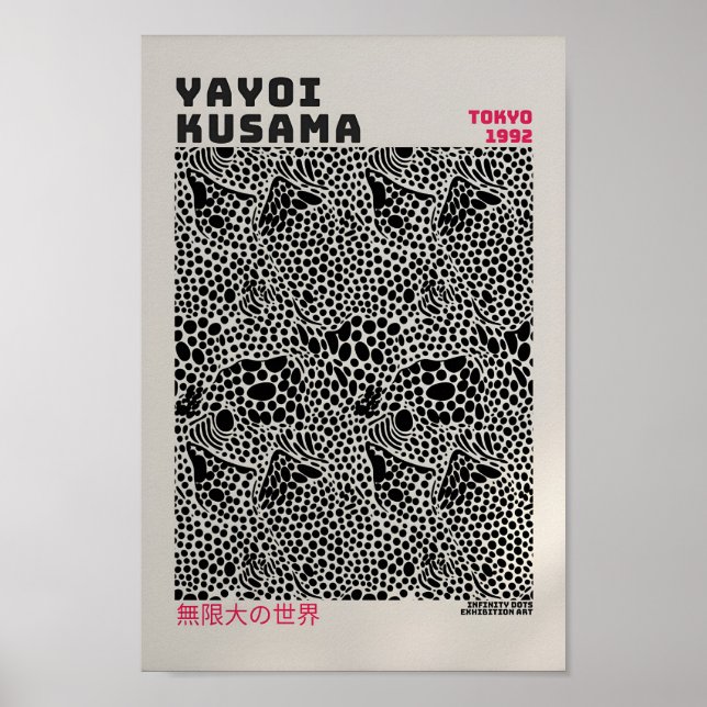 Yayoi Kusama Poster - Abstrakt Yayoi Kusama Skriv  (Framsidan)