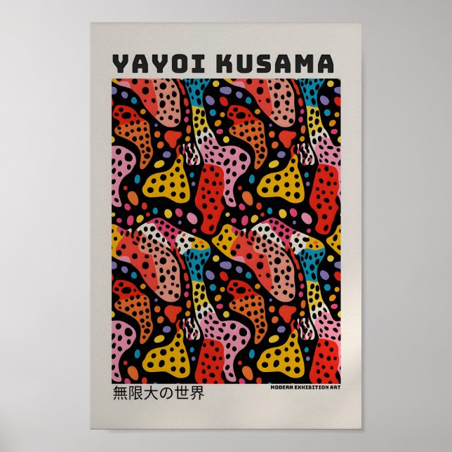 Yayoi Kusama Poster - Abstrakt Yayoi Kusama Skriv  (Framsidan)