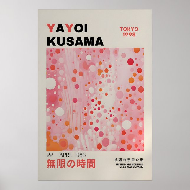 Yayoi Kusama Print - Abstrakt Yayoi Kusama Affisch (Framsidan)