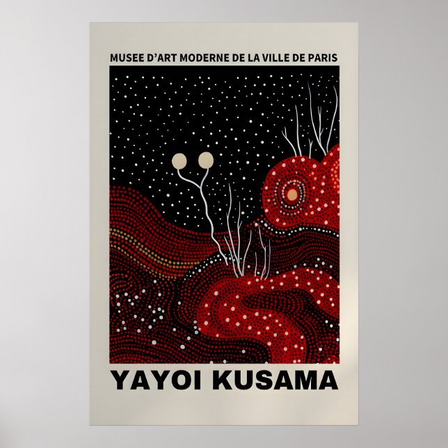 Yayoi Kusama Print - Abstrakt Yayoi Kusama Affisch (Framsidan)