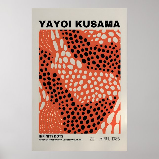 Yayoi Kusama Print - Abstrakt Yayoi Kusama Affisch (Framsidan)
