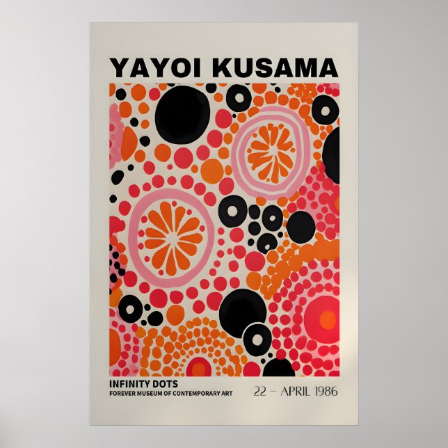 Yayoi Kusama Print - Abstrakt Yayoi Kusama Affisch (Framsidan)