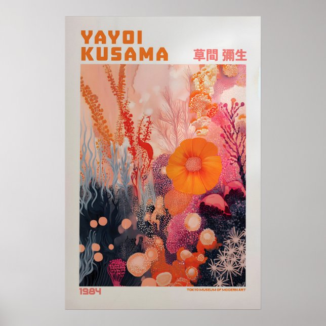 Yayoi Kusama Print, Modern Art Print, Yayoi Kusama Poster (Framsidan)