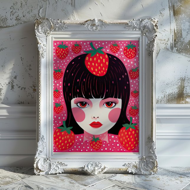 Yayoi Kusama Strawberry Girl Wall Art Print Poster (Skapare uppladdad)