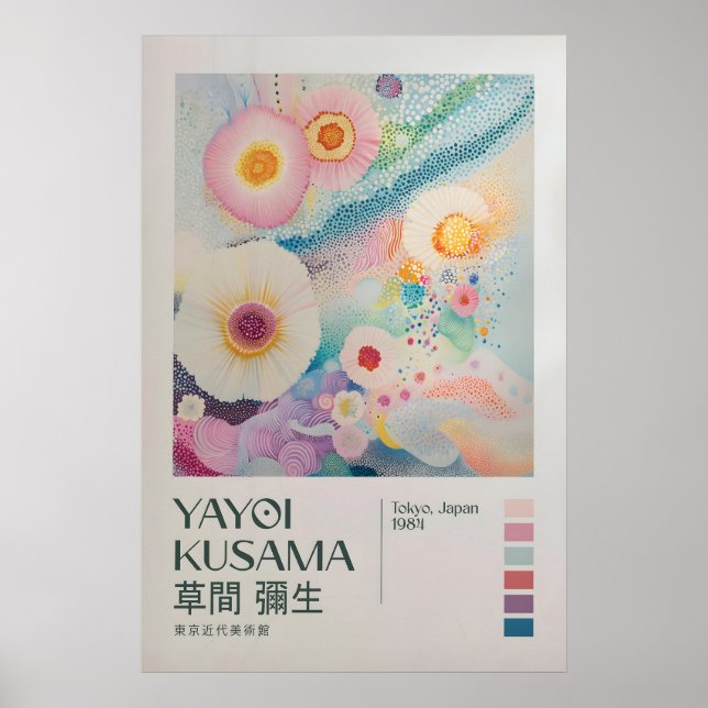 Yayoi Kusama Tryck, Modern Konsttryck, Japandi Poster (Framsidan)