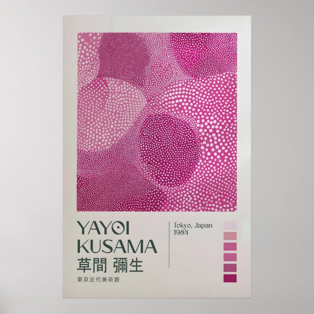 Yayoi Kusama Tryck, Modern Konsttryck, Japandi Poster (Framsidan)