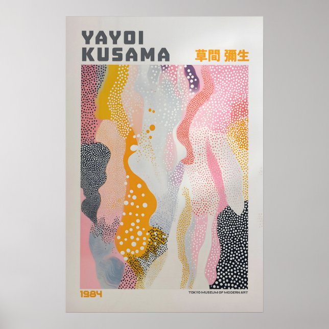 Yayoi Kusama tryck, Modern konsttryck, Maximalist Poster (Framsidan)