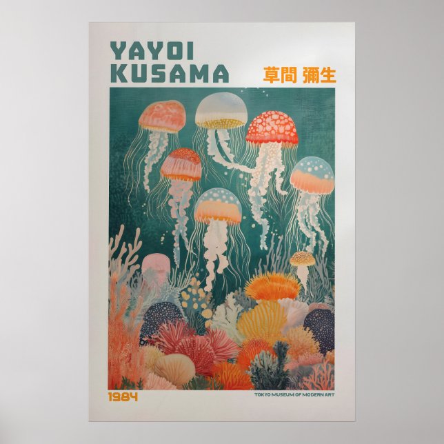Yayoi Kusama tryck, Modern konsttryck, Yayoi Kusam Poster (Framsidan)