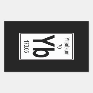 Yb - Ytterbium Rektangulärt Klistermärke