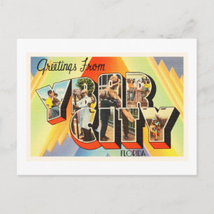 Ybor City Florida FL Old Vintage resor Souvenir Vykort