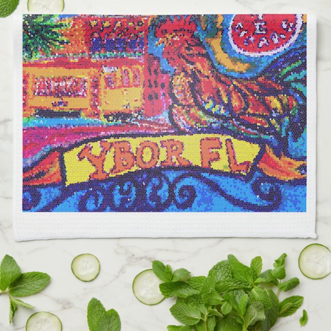 YBOR Florida Tea Towel Kökshandduk (Vikta)