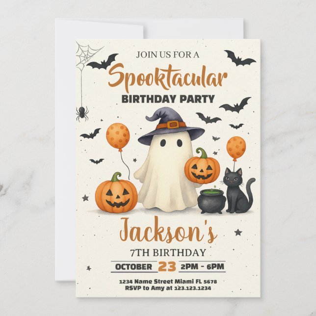 Yck-or-Treat Halloween Birthday-inbjudan Inbjudningar (Framsida)