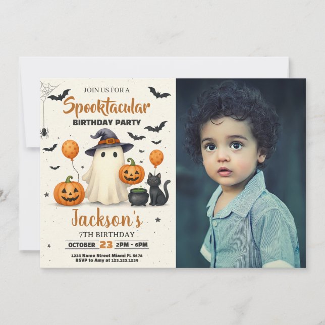 Yck-or-Treat Halloween Birthday-inbjudan Inbjudningar (Framsida)