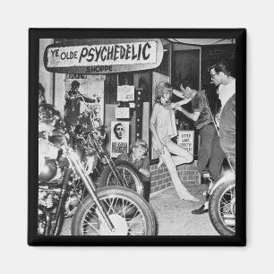Ye Old Psychedelic Shoppe, Retro, Biker, Vintage Magnet